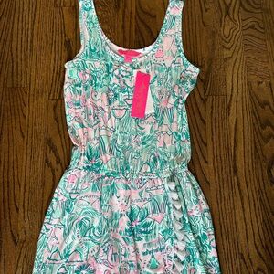 Lilly Pulitzer Jarrett Romper Bright Agate Green XS NWT